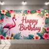 Birthday Background Pineapple Decor Birthday Backdrop Banner Green Palm Leaves Party Background For Birthday Celebration Summer
