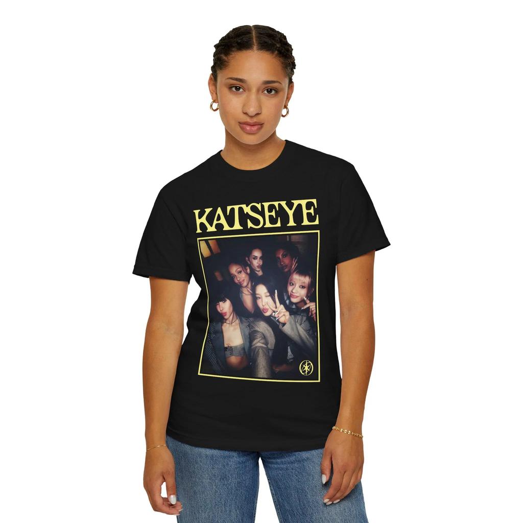 Katseye Unisex-Kurzarm-T-Shirt für Jungen und Mädchen mit K-Pop-Styles wie Megan Daniella Manon Lara Sofia und Yunchae