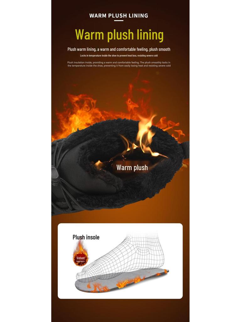 Winter Waterproof High-Top Snow Boots - Unisex Fleece-Lined Cold-Proof Sports Shoes