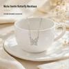 Elegant Butterfly Necklace with Diamond Inlay - Trendy and Versatile Gift for Her