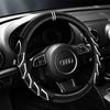 Carbon Fiber Sport Steering Wheel Cover Leather Grip 38cm Universal Car