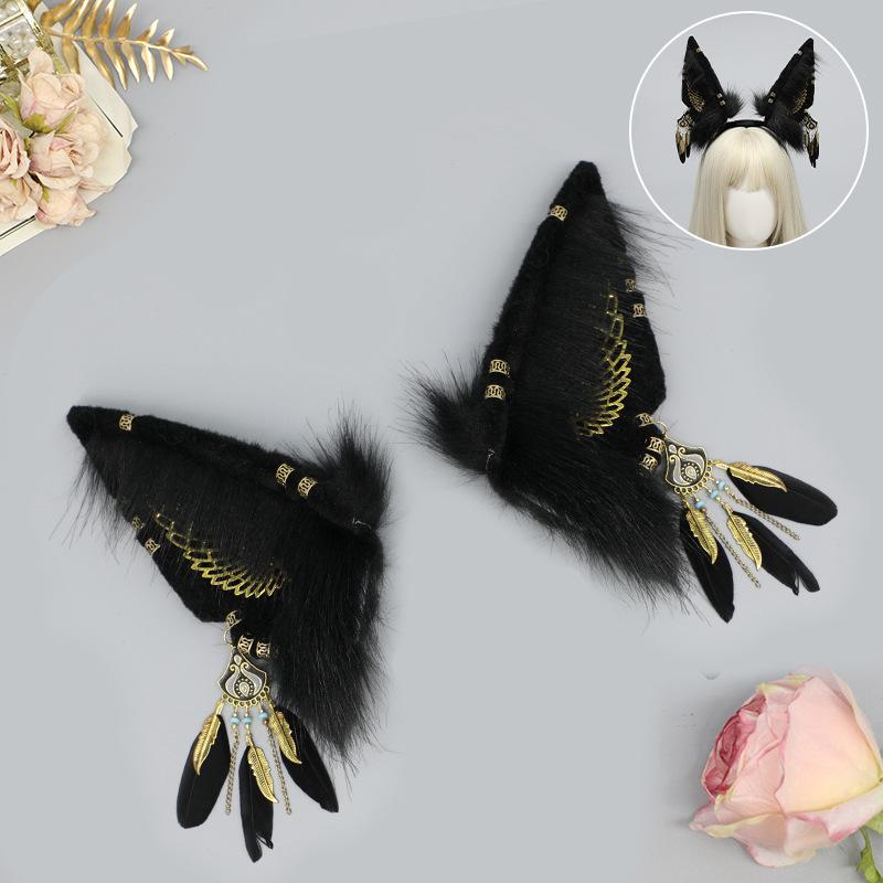 Rechargeable simulated animal ear headgear props Removable headband Movable cat ear hair accessories Electric cat ear headband