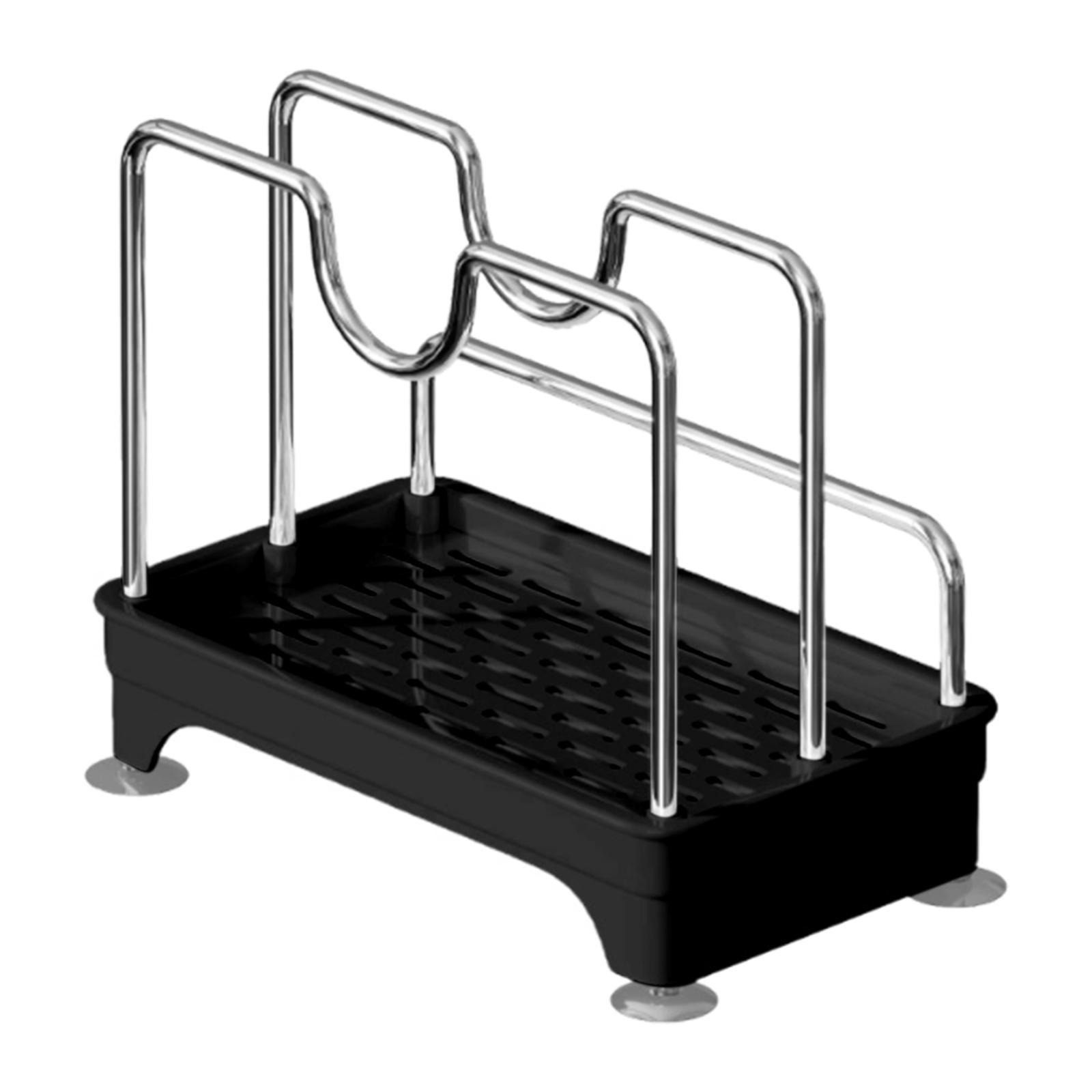 Pot Lid Organizer with 2 Slots for Pots And Pans with Hooks for Lid And Cookie Sheets Kitchen Storage Solution