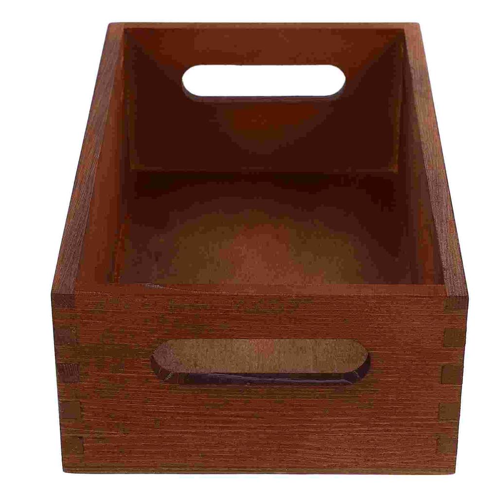 1Pc Wood Storage Crates Handle Small Dyed Box ganization Bins Room Container Natural Crate Boxes Office ganizer Solutions