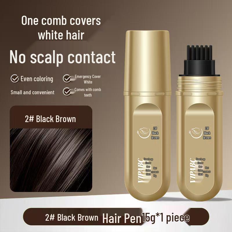 

AOXO Peptide Protein Hair Color Pen - Plant-Based, Disposable Touch-Up for Gray Hair
