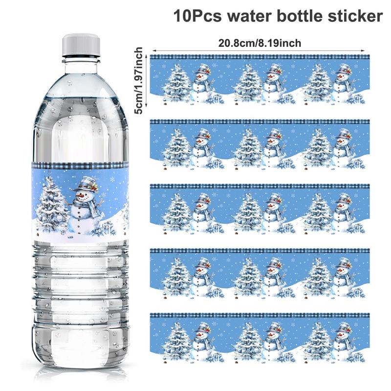 

10pcs Christmas Water Bottle Labels Stickers Christmas Tree Tags Stickers for Kids Gifts Christmas Decorations 2026 New Year as picture