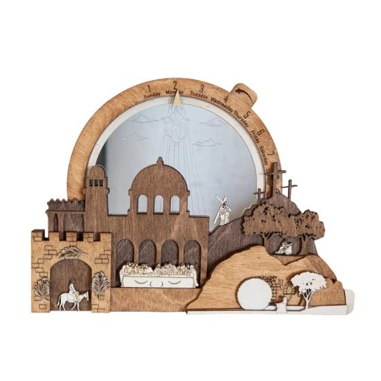 

Nativity Scene Countdown Ornament Christmas Lighted Nativity Scene Centerpiece The Resurrection of Jesus Easter Ornament for Indoor Tabletop Without Light