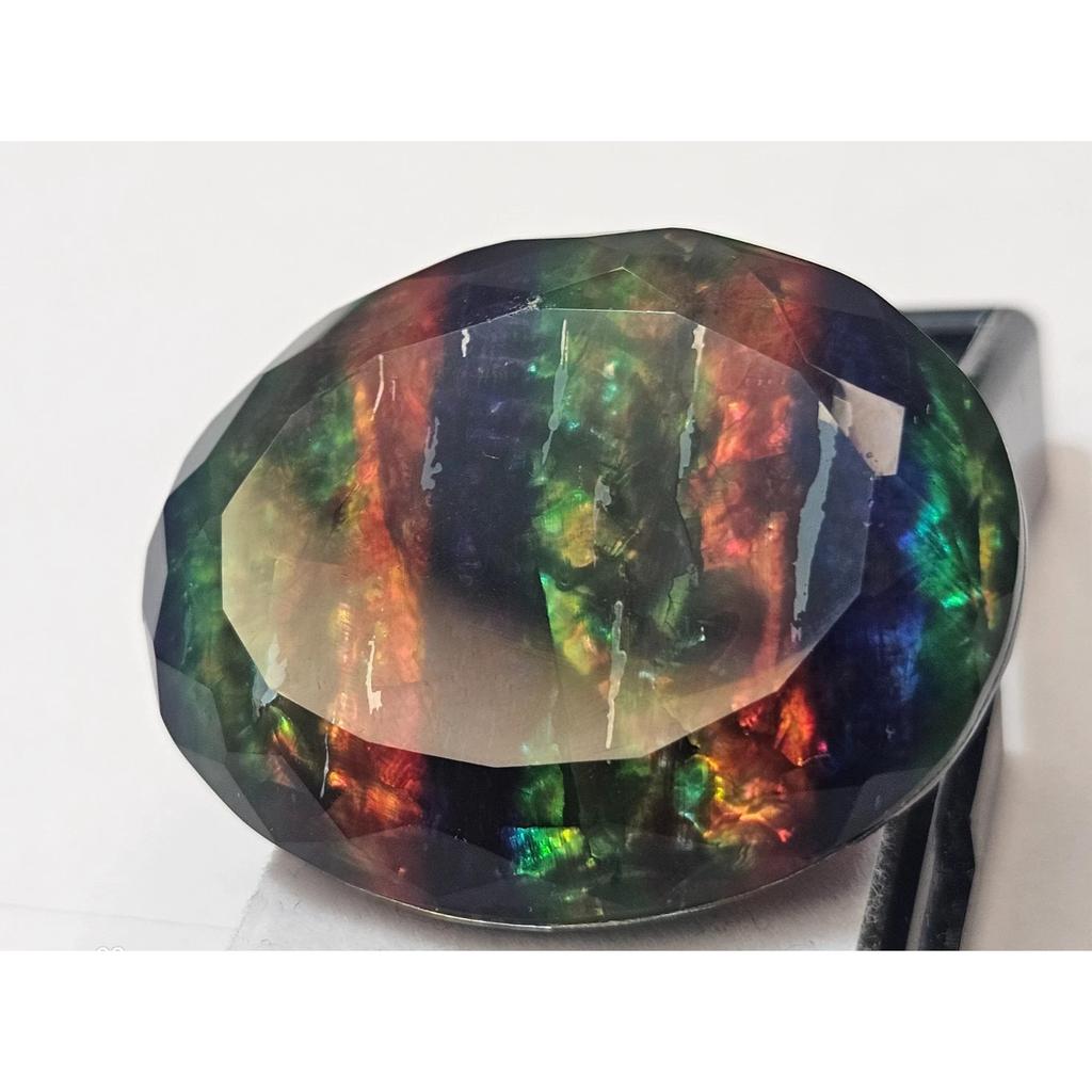 Natural Opal-Like Organic Doublet Ammolite Oval Cut 81-82 Ct Fabulous Gemstone