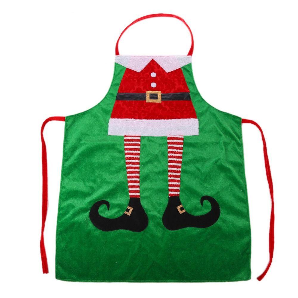 Cartoon Santa Claus Apron Velvet Kitchen Cooking Apron Gift Christmas Aprons  Festive