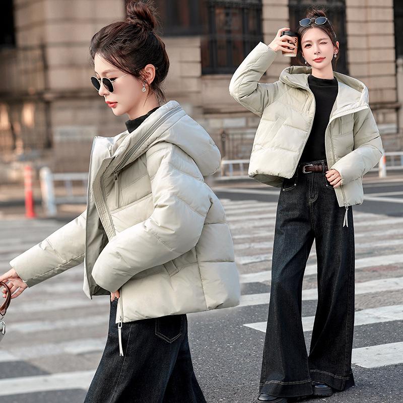 Russian Down Cotton Clothes Women's Short Small New Fashion Hooded Thickened Bread Clothes Jacket