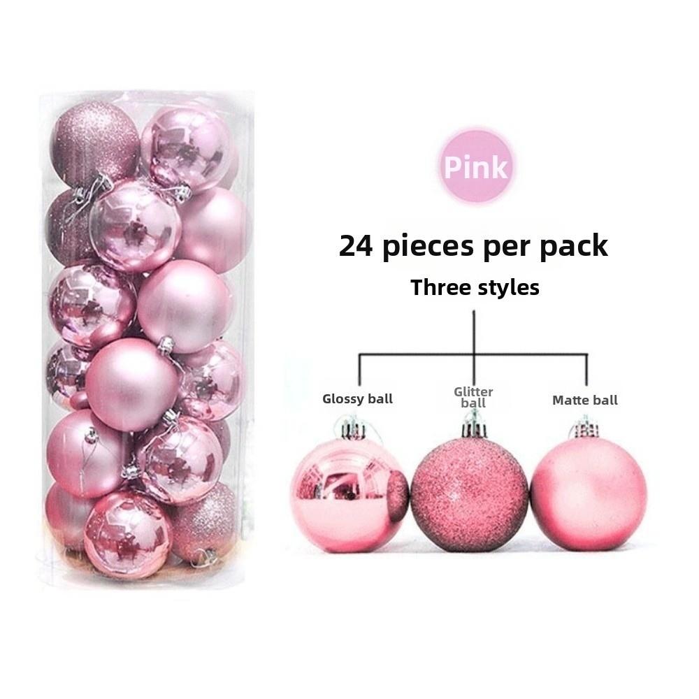 24Pcs 3/5CM Christmas Balls Hang Pendant Reusable Christmas Tree Ornaments New Year Decor Shatterproof Xmas Tree Baubles