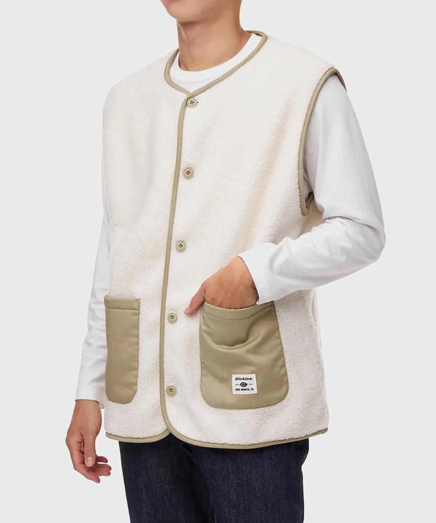 Dickies Relaxed Fabric Blocking Vest Cream