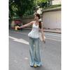 White Lace Splicing Sling Vest Women's Summer New Bow Slim Slim Top