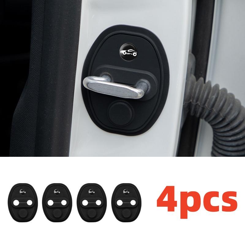 

4pcs Silicone Car Door Lock Buckle Mute Shock Absorbing Cushion Elastic Anti-Collision Car Door Latch Protection Cover чорний
