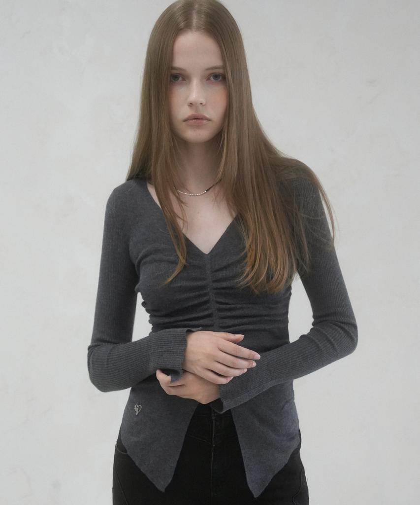 VIVACIOUS Blanc Shirring Slit Knit – 5Col