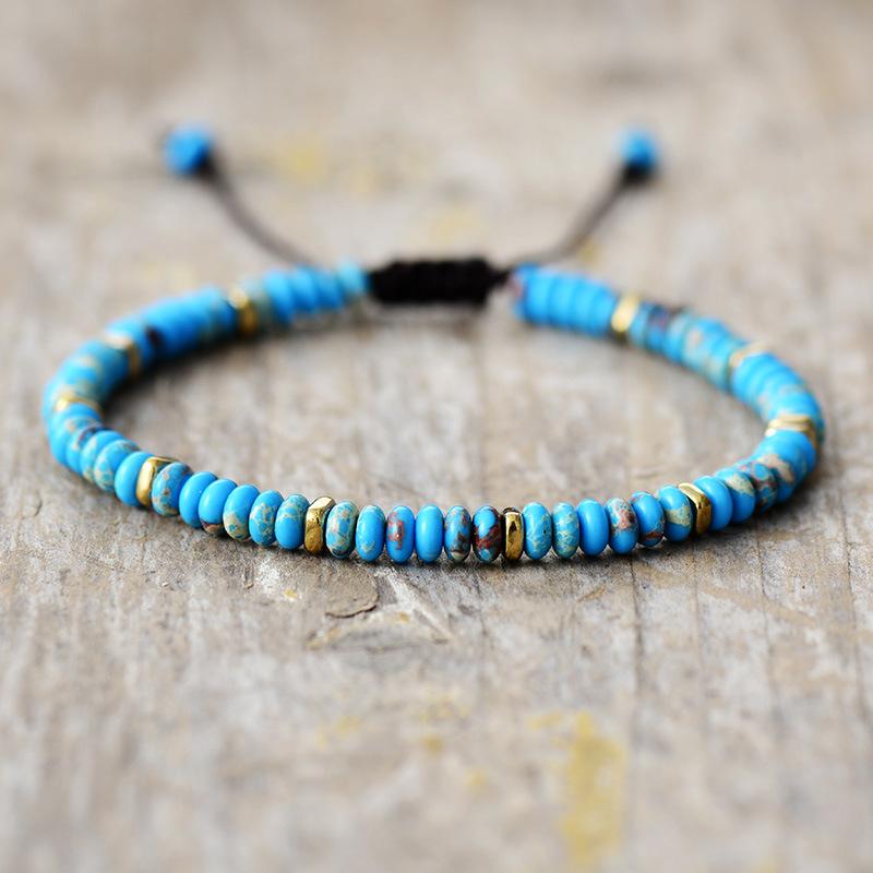 New Stone Handmade Beaded Men'S And Women'S Bracelets Turquoise Adjustable Bracelets Fashion Jewelry Couple Gifts
