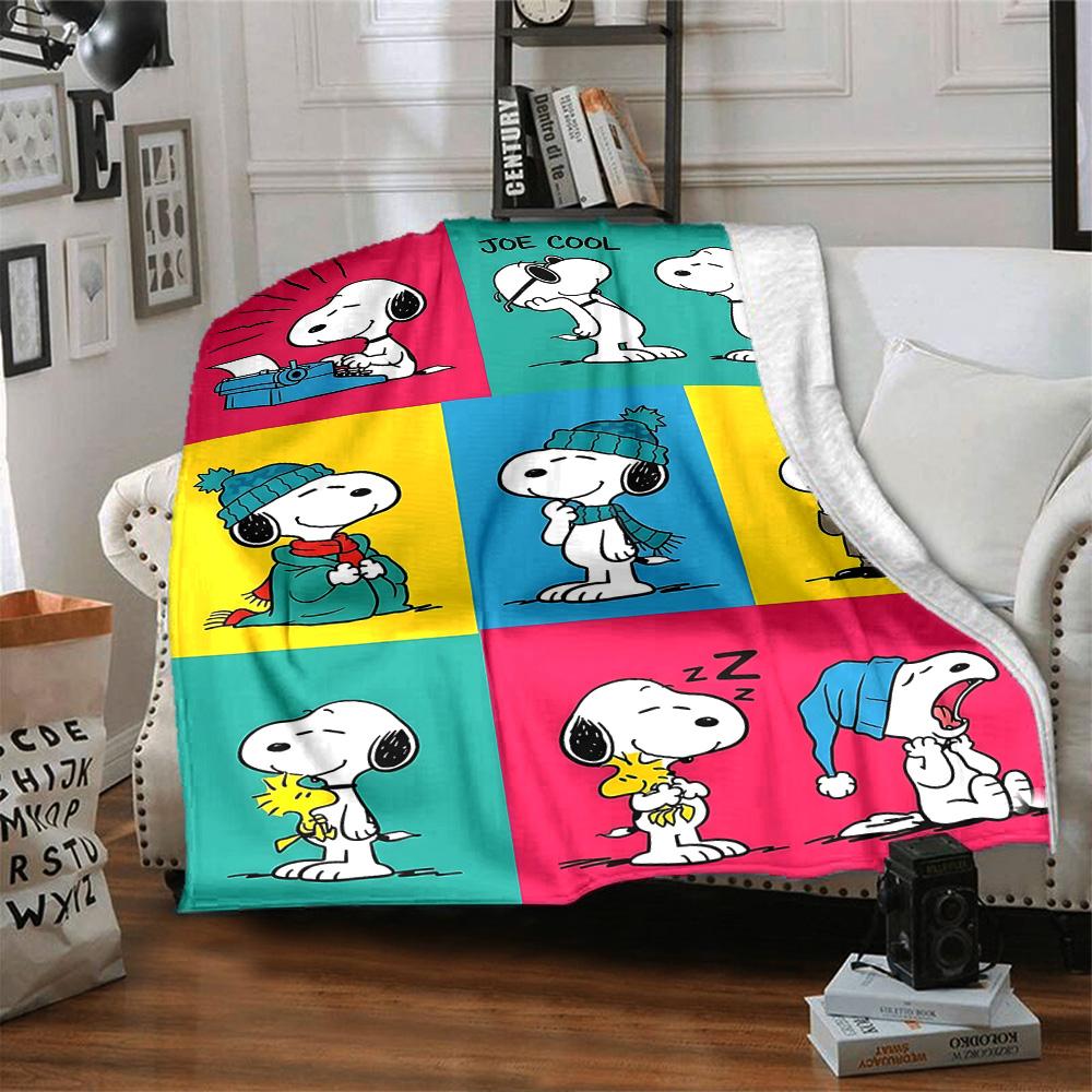 1pc Snoopy Dreams Woodstock Flannel Blanket,Ultra Soft Warm Plush Throw for Home Bedroom Bed Sofa Cover Camping Picnic gift Y72433