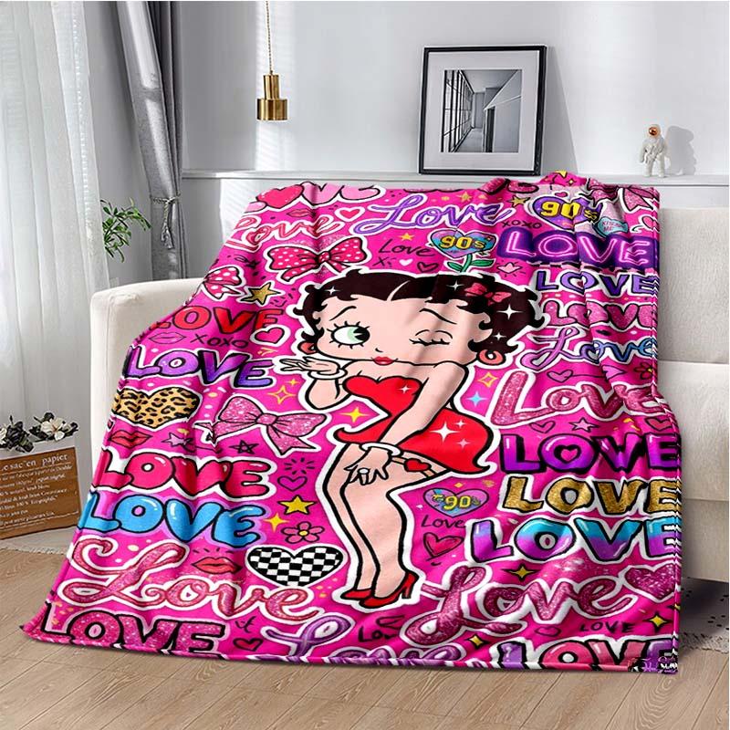 Cartoon Anime cute B-Boop MISS Super Soft Throws Blanket,Warm Cozy Blanket for Bed,Couch,Sofa,Bedroom,Living Room,Travel,Camping