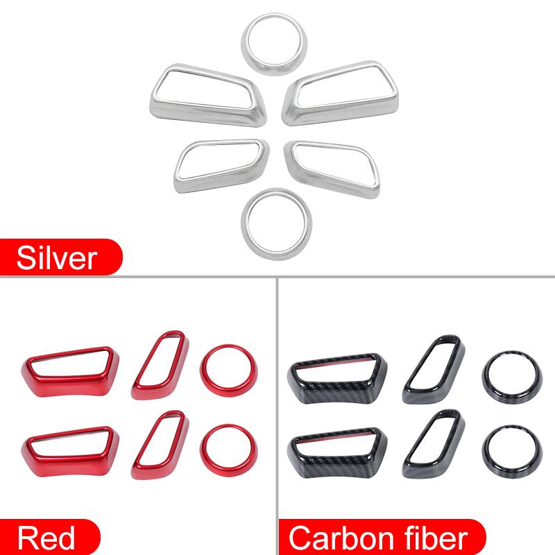 6PCS ABS Car Seat Adjustment Switch Knob Trim Cover Stickers For Toyota RAV4 XA50 Hybrid 2019 2020 2021 2022 2023 2024 RAV 4