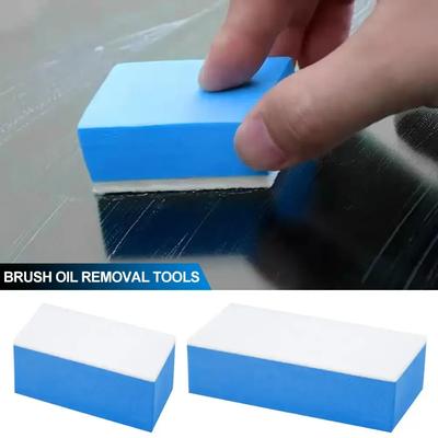 Car Glass Oil Film Cleaning Sponge Wiper Polishing Sponges Car Windshield Wool Felt Brush Oil Removal Tools