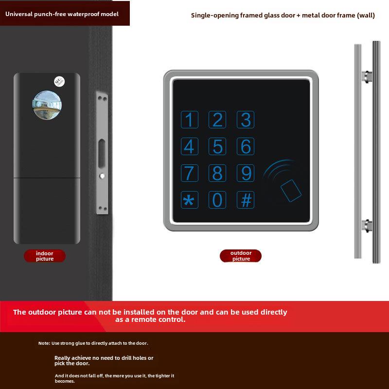 Punch-Free Glass Door Smart Lock: Remote-Controlled Fingerprint Lock for Single & Double Doors