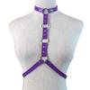 Adjustable Faux Leather Halterneck Choker Ring Waist Belt Body Chain Harness