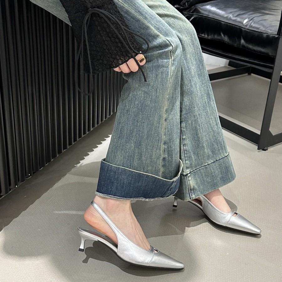 Patent Leather High Heels Niche Design Sense 2025 New French Retro Thin Heel Square Head Bag Head Sandals