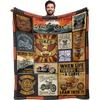 Retro Motorcycle Collage Blanket - Soft, Comfortable, Stylish Decoration, Home Comfort, an Ideal Gift for Motorcycle Enthusiasts