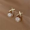 Shiny Cross Stud Earrings For Women Girls Vintage Elegant Geometric Women's Earrings Daily Life Party Jewelry Gift