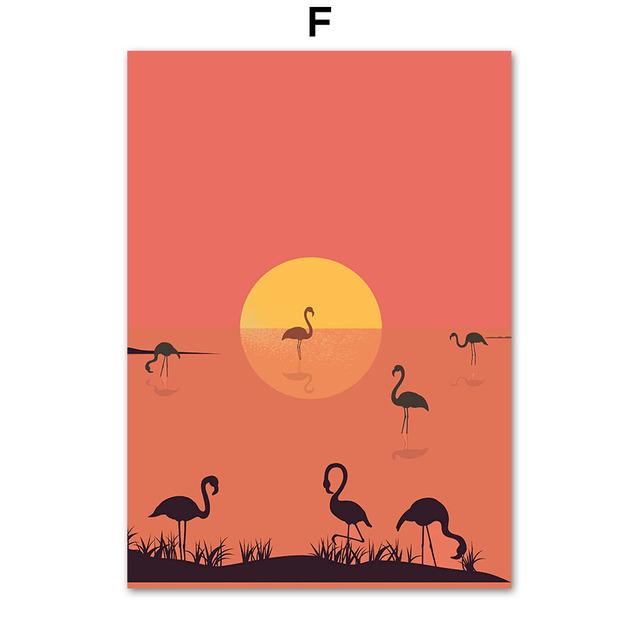 Abstrait plage homme fille Surf Flamingo mur Art toile peinture nordique affiches et impressions photos murales pour salon décor sans cadre