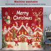 4Pcs Christmas Shower Curtain Set Non-Slip Bathroom Decoration Set Waterproof Home Bathroom Decor Suit Festival Gift for Friends