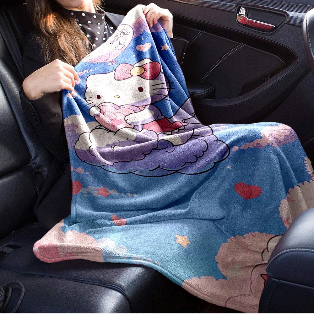 1pc Hello Kitty Heart Balloon Cloud Blanket - Seasonal Home Decor, Cozy and Machine Washable, Great for All Ages, Perfect Gift for All Famil