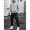 Music Is My Life, Rock Cat Print Men's Zipper Hooded Sweatshirt Pants Two Piece Set Lapel Casual Sports Autumn and Winter New Men's Clothing