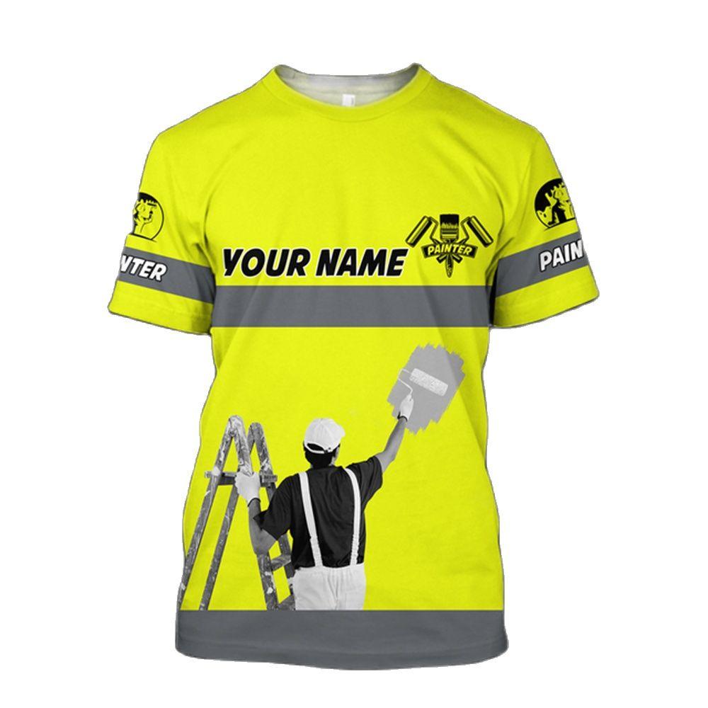 Malířská uniforma 3D Vtipný potisk Pánské módní tričko Trend Harajuku Krátký rukáv Volnočasové Kulatý výstřih Pracovní oděv Hip Hop Topy