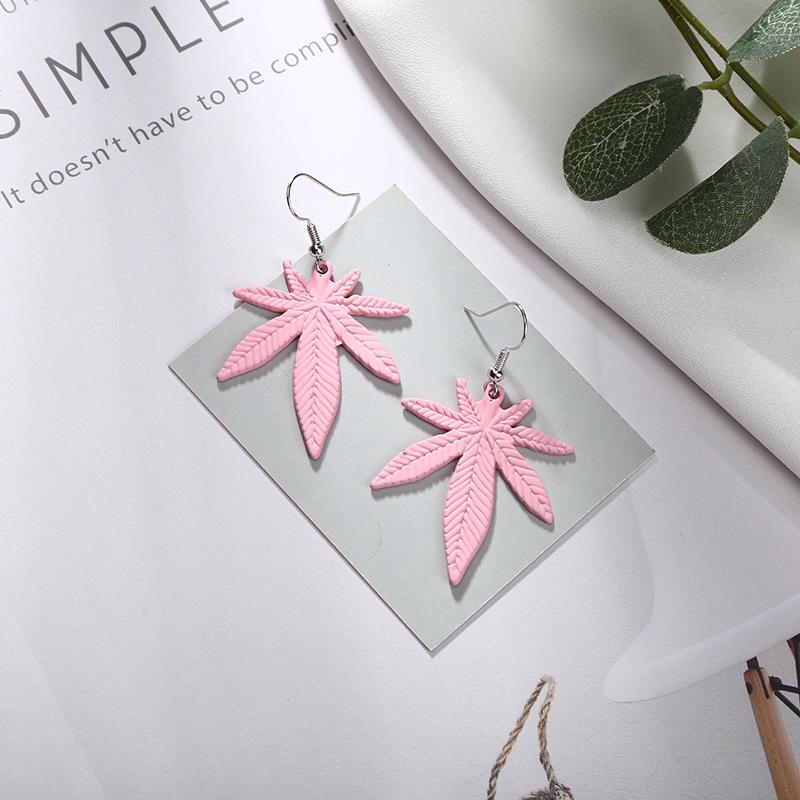 Ретро Зеленые Конопляные Листья Висячие Серьги Для Женщин Простые Геометрические Полые Листья Висячие Серьги Модные Украшения A770