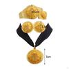 4 Pieces Dubai Jewelry Set, Necklace Earrings Ring Bracelet African Ladies Luxurious for Wedding