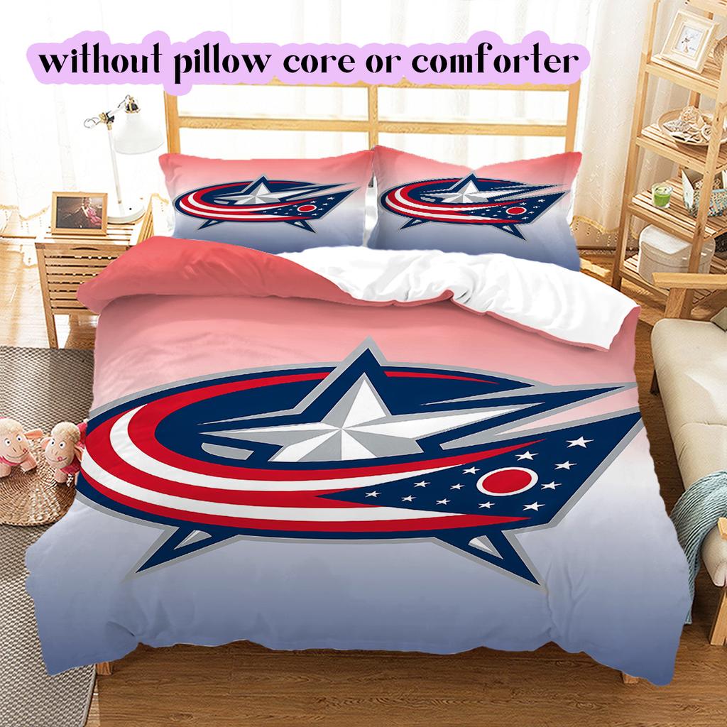 Set Copripiumino Trapuntato con Motivo Logo Hockey su Ghiaccio Federa Decorazione per la Casa Regalo di Compleanno (1* copripiumino + 2* federe, senza imbottitura)