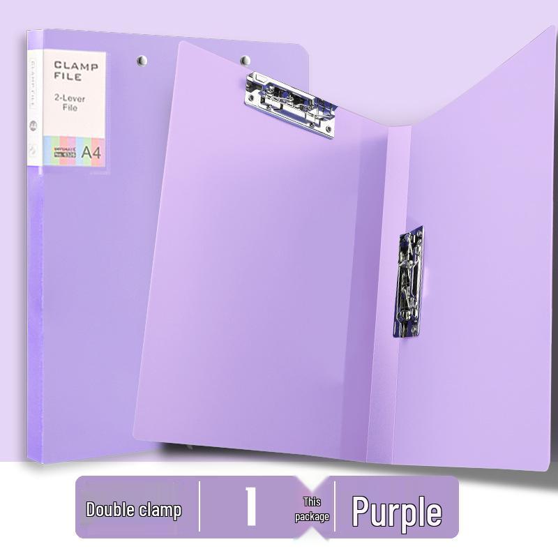 Morandi Double Clip A4 Folder for Students - Loose-leaf Test Paper & Office Document Storage