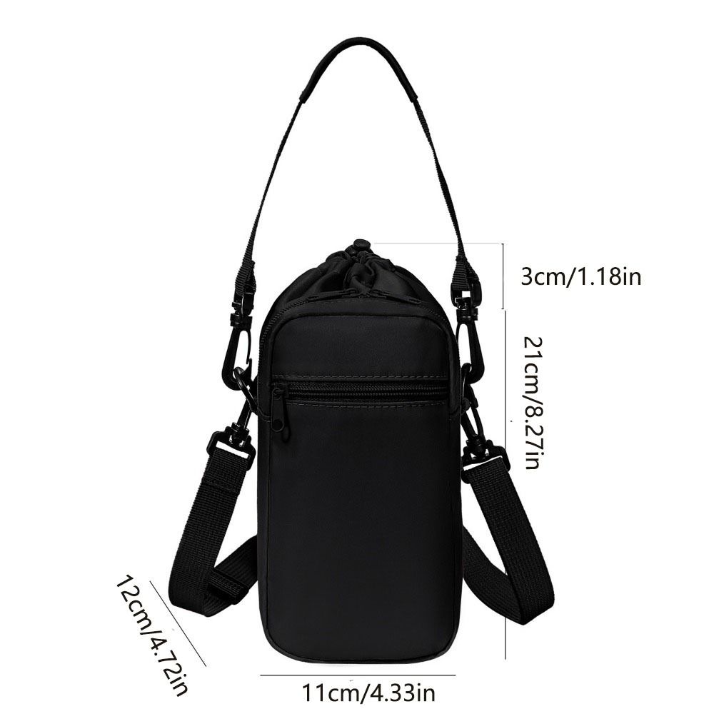 Adjustable Shoulder Strap Crossbody Water Bottle Bag Insulation Water Bottle Carrier Bag  Walking