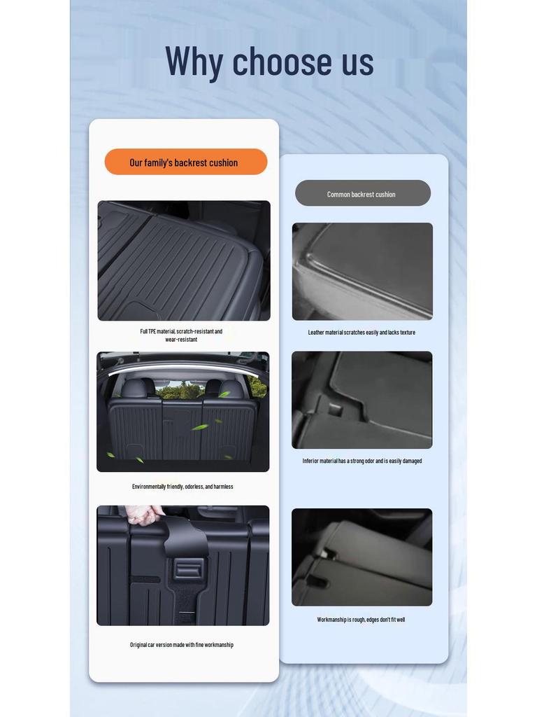 Tesla Model Y/3 Rücksitzlehne Kofferraummatte - Innenraummodifikationszubehör