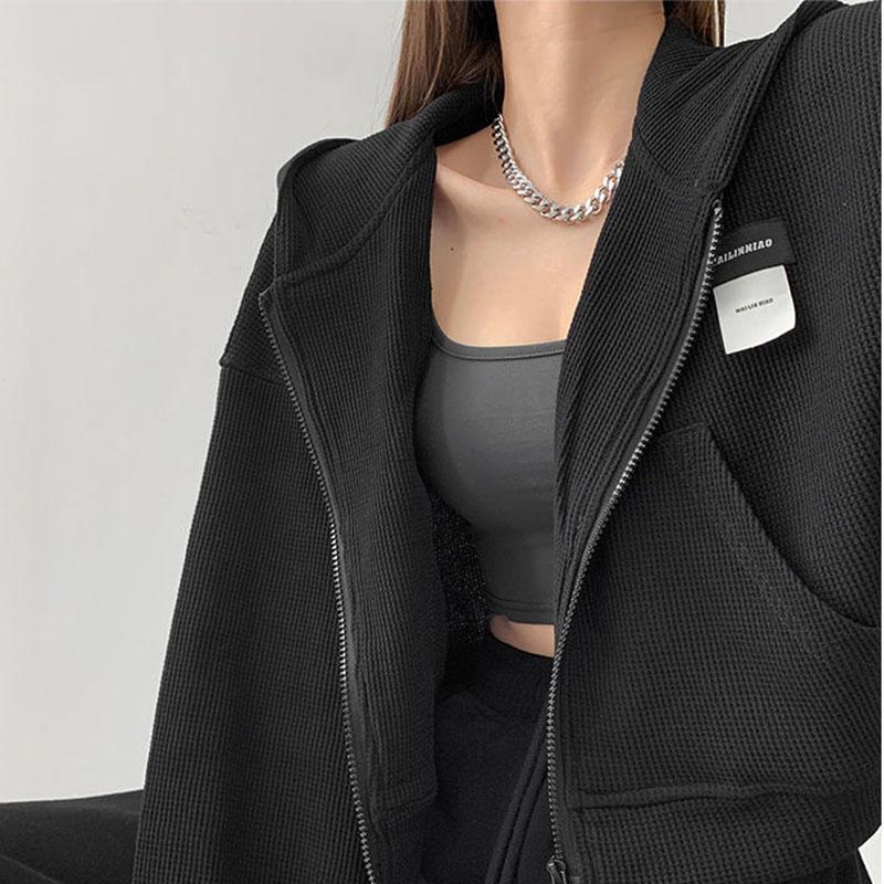 Повседневное вафельное пальто с капюшоном — фото 5