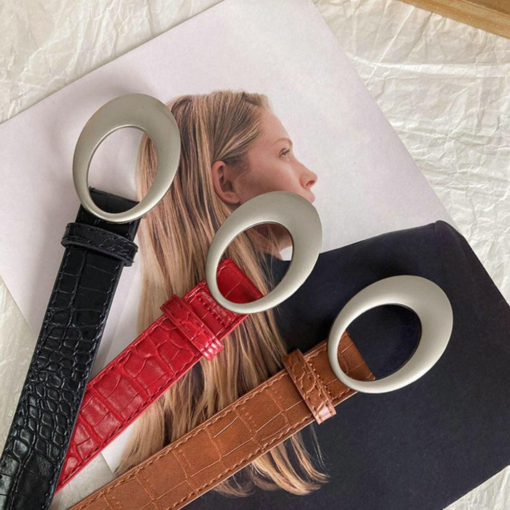 Harajuku Retro Y2k Belt Korean Style Jeans Waistband Pu Leather Waistband  Clothing Accessories