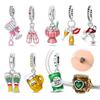 New Copperbeverage Cold Beer Champagne Red Wine Original Charms Beads For Original Bracelets Diy Jewelry For Women Gifts