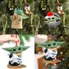 Charming Acrylic Baby Yoda Santa Claus Christmas Ornament For Festive Car Decor