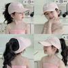 New Sweet Kids Ponytail Baseball Caps Candy Color Quick Drying Adjustable Visor Cap Summer UV Protection Hat Outdoor Travel Caps
