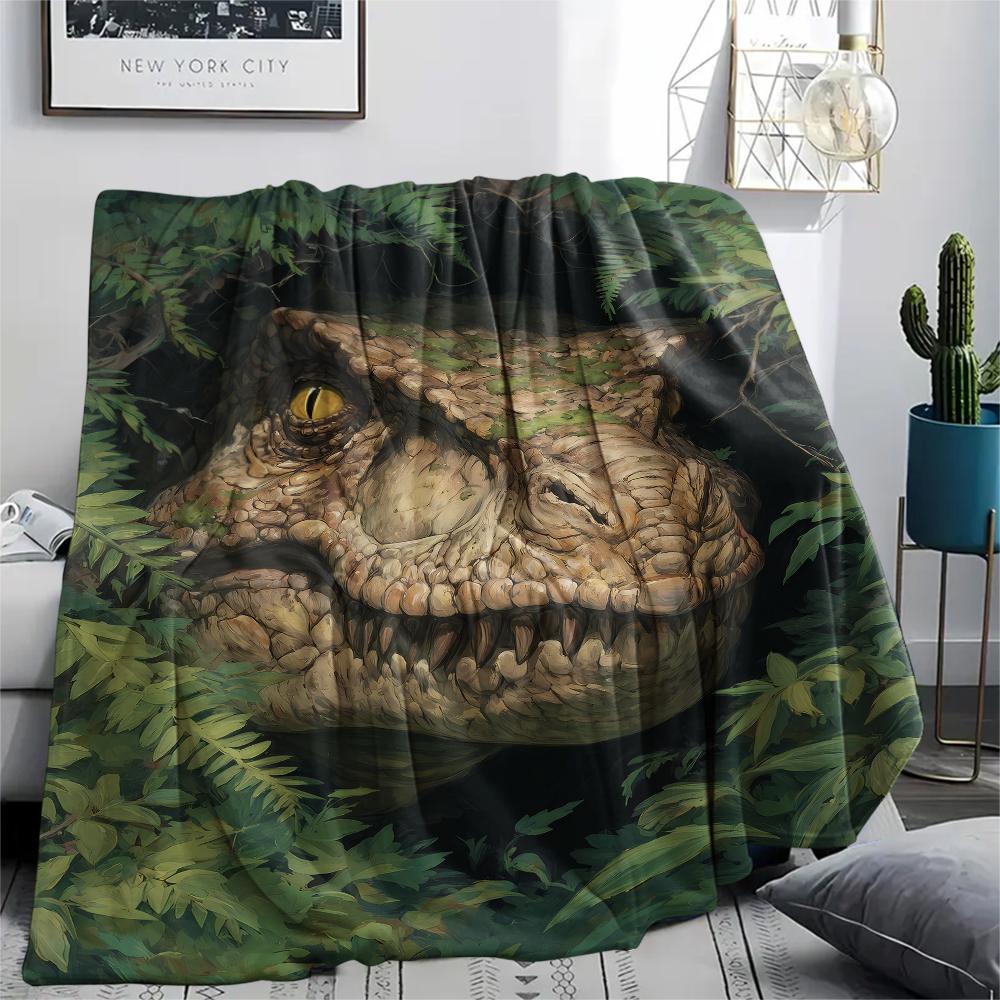 dinosaur Print Flannel Blanket, High quality Comfortable for All Seasons, Home Decor, Warmth and Comfort, Perfect for Christmas Gifts