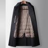 Autumn and Winter Medium and Long Take-off Goose Down Liner Youth Business Double-sided Trench Coat Casual Warm Jacket