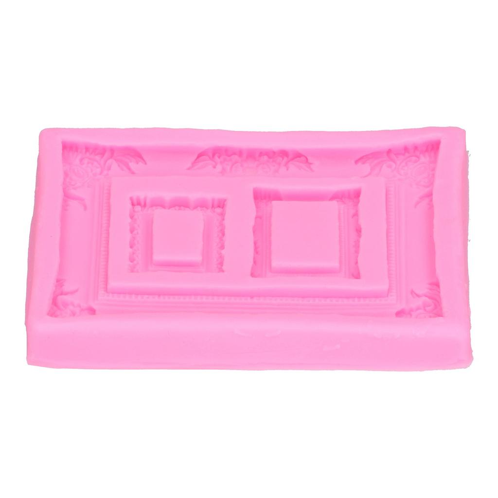 Silicone Mold Retro Photo Frame Picture Frame Fondant Cake Decoration Tool Chocolate Clay MoldPink