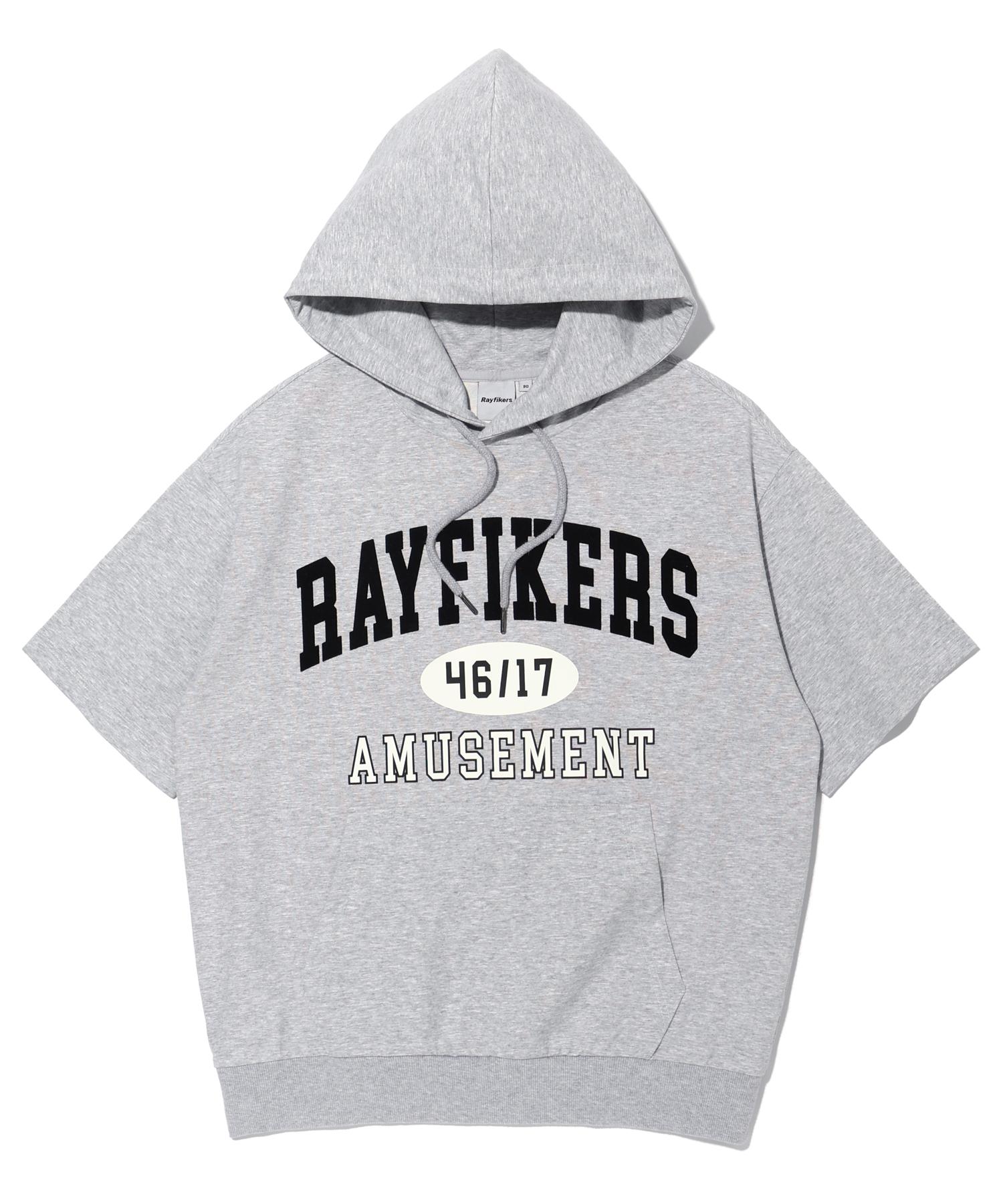 Ray Pickers Arch Logo Short Sleeve Hoodie Melange Grey (Mp7Tu428-097) Melange Grey/095