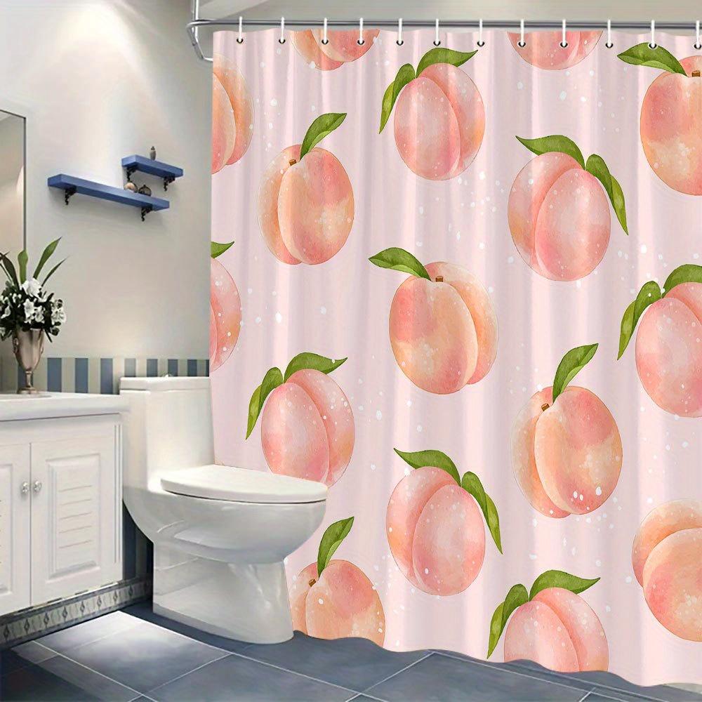A Peachy Perfection Shower Curtain: Add a Touch of Sweetness To Your Bathroom with This Adorable Design Featuring Juicy Peaches